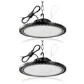 Viugreum UFO LED 300W High Bay Light 2 Packs, Spotlight Workshop Ceiling Light Cold White 6500K Workshop Light Spot Light Garage Lighting Workshop Lighting with 1.5M Cable/Chain+Fuse Rope