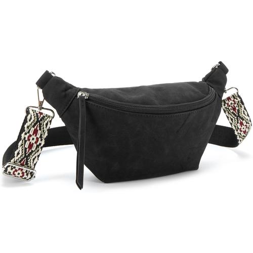 Bauchtasche VIVANCE Gr. B/H/T: 26 cm x 12 cm x 7 cm, schwarz Damen Taschen Gürteltaschen CrossBody, Gürteltasche, Brusttasche, Hüfttasche VEGAN