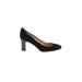 J.Crew Heels: Slip-on Chunky Heel Classic Black Print Shoes - Women's Size 5 1/2 - Almond Toe