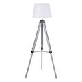 Corrigan Studio® Chahna 56.5" Weathered Gray Tripod Floor Lamp Solid Wood in Brown/White | 56.5 H x 27.75 W x 27.75 D in | Wayfair