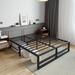 Latitude Run® Francine 14" No Headboard Metal Bed Frame w/ Cross Bed End Metal in Black | 14 H x 53.5 W x 74.4 D in | Wayfair