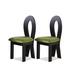 Orren Ellis Ergen Cross Back Side Chair Dining Chair Wood/Upholstered/Fabric in Black | 36.42 H x 17.72 W x 17.72 D in | Wayfair