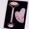 Rouleau de Massage pour soins du visage, Quartz Rose naturel, outil Gua Sha, masseur d