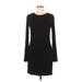 BP. Casual Dress - Sheath Crew Neck Long sleeves: Black Print Dresses - Women's Size Medium