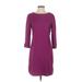 Eliza J Casual Dress - Shift: Burgundy Solid Dresses - Women's Size 4