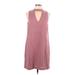 WAYF Casual Dress - Shift Mock Sleeveless: Burgundy Solid Dresses - Women's Size Large