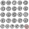 Nuovo 100% Real 925 Sterling Silver Openwork 26 lettere alfabeto A-Z Charm Beads Fit Original