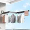 Suction Wall Mount Folding Clothes Drying Rack With Retractable Suction Cup Extension Pole Reusable