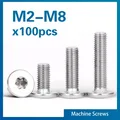 100pcs/lot 304 Stainless Steel CM Six-Lobe Torx Ultra Thin Super Low Flat Wafer Head Screw Bolt M1.6