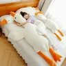 90-190cm Lovely Big White Goose Throw Pillow peluche Big Goose Doll Sleep on Bed regalo di
