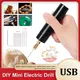 Mini Hand Drill Electric USB Handheld Drill Portable Rotary Drill Bit Set With Bits For Grinding