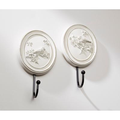 Aa Importing 66212-Wh White Bird Hook Pair - 9 X 5 X 0.75 inches