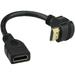 HDMI Extension Cable High Speed 90-Degree Angle Male to Female - Gold Plated Plugs Black - 0.5FT