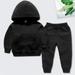 Baby Deals!Sweatshirt Set for Boys Fall Outfits for Toddler Boy Girl Solid Casual Pocket Hoodie Sweatershirt Pullover and Sweatpants Outfit Set Cotton Toddlers Halloween Outfits for Boys 8-9 Years