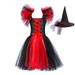 Tosmy Toddler Kids Baby Girl Clothes Magnificent Witch Black Gown With Hat Fancy Tutu Dress Up Party Tulle Dresses Clothes