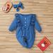 Lolmot Infant Newborn Baby Girl Clothes Romper Onesies for Baby Girl Long Sleeve Ruffle Button Baby Clothes with Headband Baby Clothes for Girls on Clearance