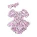 Girl Outfits Easter Short Sleeve Cartoon Rabbit Printed Headbands Casual and Comfortable Outfits for Girls