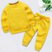 Lilgiuy Toddler Boy Girl Clothes Fall 12 Months-12T Casual Solid Color Round Neck Long Sleeve Pullover Tops & Pant Sets Kids Winter Outfits for Sports Yellow (9-10 Years)