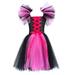 Tosmy Toddler Kids Baby Girl Clothes Magnificent Witch Black Gown Fancy Dress Up Party Tulle Dresses Kids Party Dress