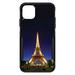 DistinctInk Case for iPhone 15 (6.1 Screen) - OtterBox Commuter Custom Black Case - Eiffel Tower Paris Night - Show Your Love of Paris