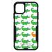 DistinctInk Case for iPhone 15 (6.1 Screen) - OtterBox Commuter Custom Black Case - Green Orange Blue Alligator Gator - Cartoon Alligators