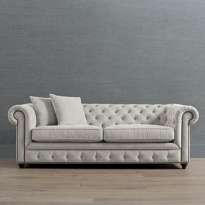 Logan Chesterfield Queen Sleeper Sofa - Truffle Tilly Performance - Frontgate