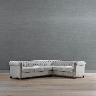 Logan Chesterfield 2-pc. Left Arm Facing Sofa Sectional - Crimson Velvet - Frontgate