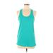 Adidas Active Tank Top: Teal Solid Activewear - Women's Size Medium