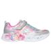 Skechers Girl's Infinite Heart Lights - Color Lovin Sneaker | Size 2.0 | Silver | Textile/Synthetic