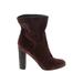 Nine West Ankle Boots: Burgundy Print Shoes - Women's Size 5 1/2 - Almond Toe