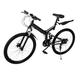 LUNICASHA Adult Folding Mountain Bike 26" Mountain Bike Full Suspension Mountain Bikes Mountain Bike for Mens and Womens 21 Speed MTB Disc Brake