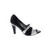 Taryn Rose Heels: Pumps Chunky Heel Cocktail Party Black Shoes - Women's Size 39.5 - Open Toe