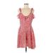 Angashion Casual Dress - A-Line Scoop Neck Short sleeves: Red Dresses - Women's Size Medium