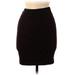 Ann Taylor LOFT Casual Bodycon Skirt Knee Length: Burgundy Color Block Bottoms - Women's Size 00 Petite