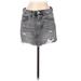 Zara Denim Mini Skirt Mini: Gray Solid Bottoms - Women's Size Medium