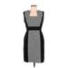 Tahari by ASL Casual Dress - Sheath Square Sleeveless: Black Color Block Dresses - Women's Size 6 Petite