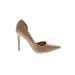 Shoedazzle Heels: Slip-on Stilleto Minimalist Tan Solid Shoes - Women's Size 8 - Pointed Toe
