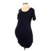 NOM Casual Dress - Mini: Blue Print Dresses - Women's Size Small Maternity