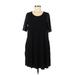 Agnes & Dora Casual Dress - Mini Scoop Neck Short sleeves: Black Print Dresses - Women's Size Medium