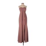 Dessy Collection Cocktail Dress - Formal Strapless Strapless: Brown Dresses - New - Women's Size 2