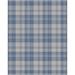 Blue 118 x 91 x 0.01 in Area Rug - Well Woven Apollo Plaid Farmhouse Geometric Flat-Weave Area Rug Polyester | 118 H x 91 W x 0.01 D in | Wayfair