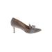 Amalfi Heels: Pumps Kitten Heel Classic Gray Print Shoes - Women's Size 7 - Pointed Toe