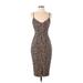 Likely Casual Dress - Sheath Scoop Neck Sleeveless: Brown Leopard Print Dresses - Women's Size 2