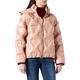Love Moschino Womens Short Padded Logo Thermo Quilted Nylon with Detachable Hood Jacket, Powder PINK, 42