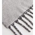 Grey Brushed Tassel Reversible Scarf New Look