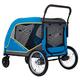 Large Pet Dog Strollers for Dogs Large and 4 Cats, Dog Stroller for Large Dogs, Heavy Duty Dog Pram Travel Carriage Large Dog Stroller Pushchair for Twin or Multiple Pet (Color : Blue)