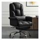 LYUN Desk Chair Ergonomic Executive Office Chair PU Leather High-Back Desk Chair Swivel Rocking Chair With Armrest And Adjustable Height Office Chair (Color : Black+footrest)