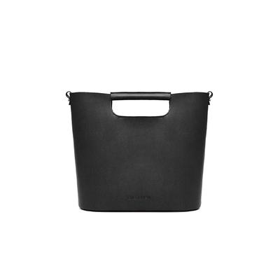 Schultertasche GRETCHEN "Crocus Shoulderbag", Damen, Gr. B/H/T: 13.5cm x 27cm x 33cm, schwarz, Leder, Taschen, aus italienischem Rindsleder Image