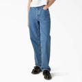 Dickies Women's Thomasville Relaxed Fit Jeans - Chambray Light Blue Size 10 (FPR11)