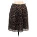 J.Crew Factory Store Casual A-Line Skirt Knee Length: Brown Leopard Print Bottoms - Women's Size 00